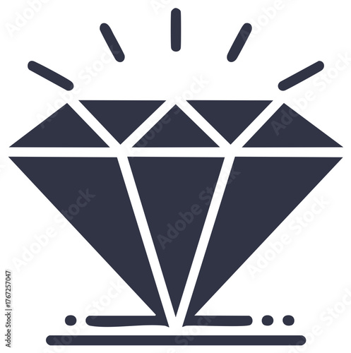 Elegant Diamond Illustration Sparkling with Brilliance, Symbolizing Luxury and Rarity, Simple Yet Iconic Design