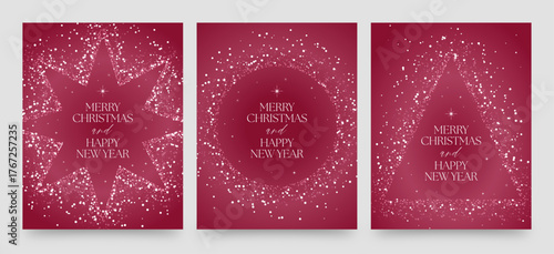 Luxe Red Gold Christmas Flyer Template for Festive Holiday Season Events & NYE New Years Eve Galas