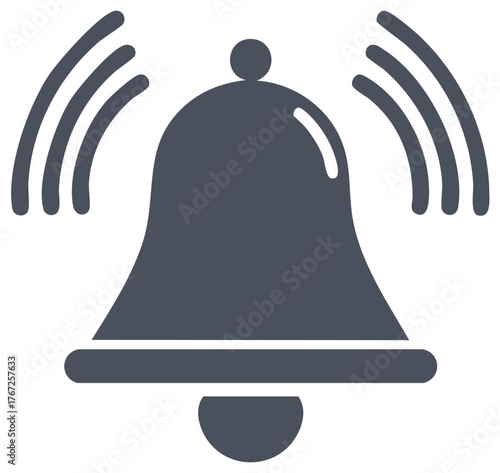 Ringing bell icon notification symbol alert sound attention graphic shape