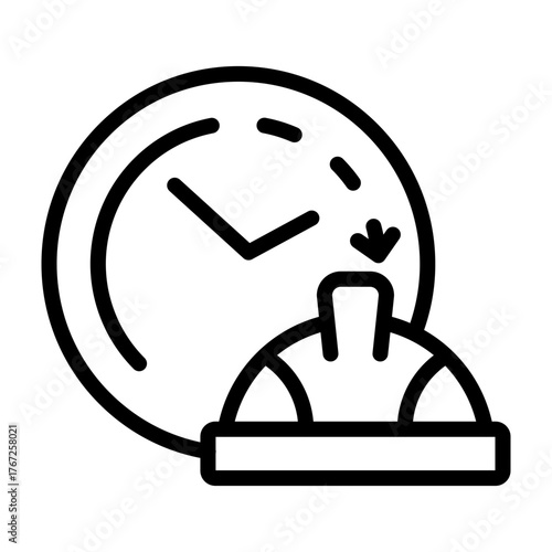 Overtime Badge Vector Line Icon Design
