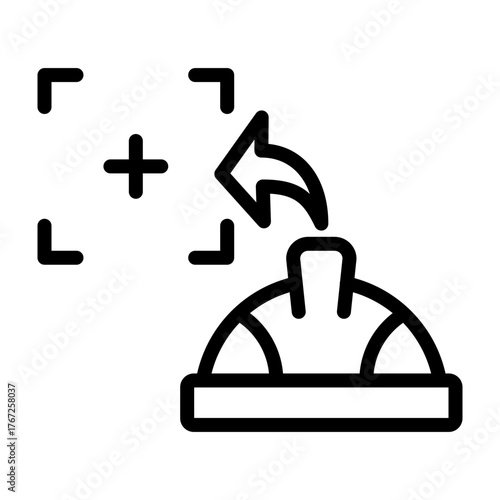 Focused Worker Vector Line Icon Design