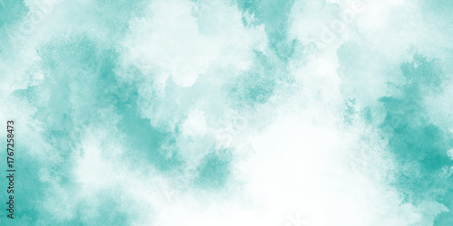 Abstract green watercolor background handmade illustration, Soft watercolor texture with gentle green hues, aqua green watercolor texture background.