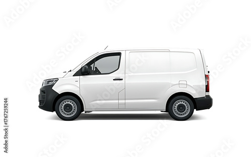 White cargo van parked against a plain white background