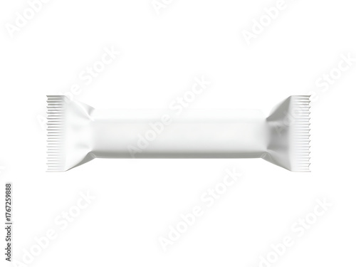 Clean white packaging for a small snack or candy bar