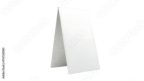 Blank white a frame sign display on a white background