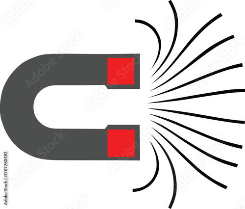 Magnet with Magnetic Field Lines Vector Illustration