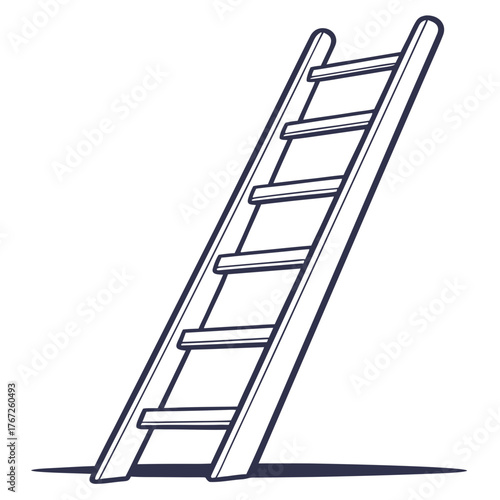 ladder on white background