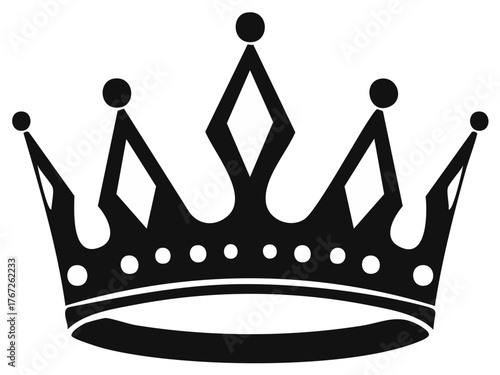 Bold Black Crown Silhouette Symbol of Royalty Power and Authority