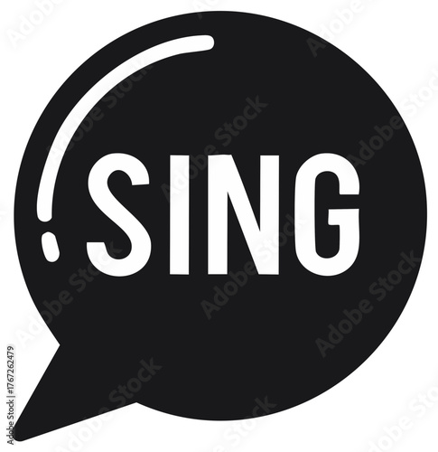 Sing Bubble Vector: Lyrics, Music, Karaoke, Song, Vocal, Audio and Speech