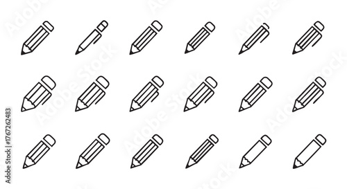 Seamless Pattern of Pencil and Pen Sketch Style Doodle Icons
