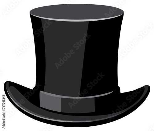 Vintage Style Black Top Hat Icon Classic Formal Headwear Accessory
