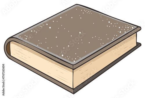 Old Hardcover Book with Textured Cover and Light Pages Reading Material