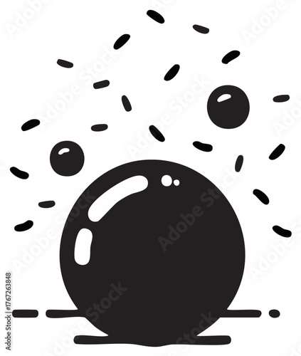 Ornate Black And White Gumball Machine With Gumballs And Sprinkles