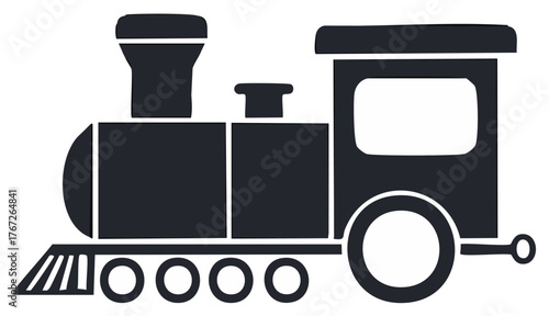 Black Train Illustration, Toy Train, Locomotive, Transportation, Steam Engine