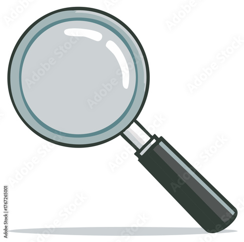 Cartoon Magnifying Glass - Search Tool, Inspection, Discovery, Science Icon, Exploration, Investigation