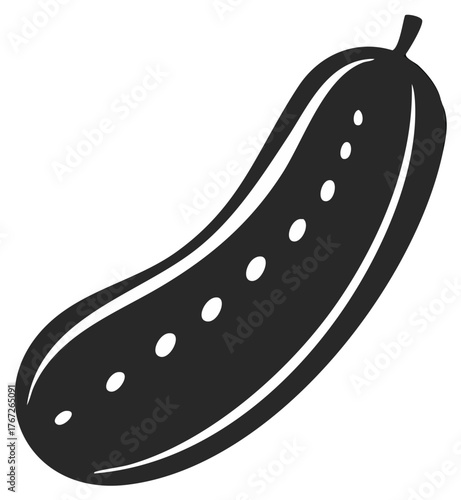 Stylized Silhouette of a Pickle with Decorative Dots