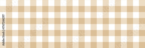 Tableau sur toile Beige gingham plaid pattern for cozy backgrounds, rustic tablecloths, or warm fabric designs, with classic checked lines in a seamless horizontal and vertical grid