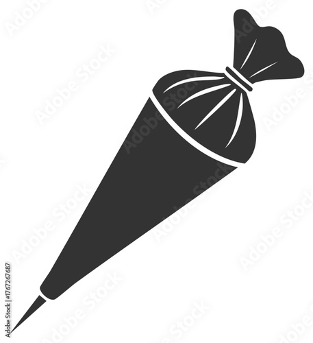 Piping bag with frosting isolated on white background