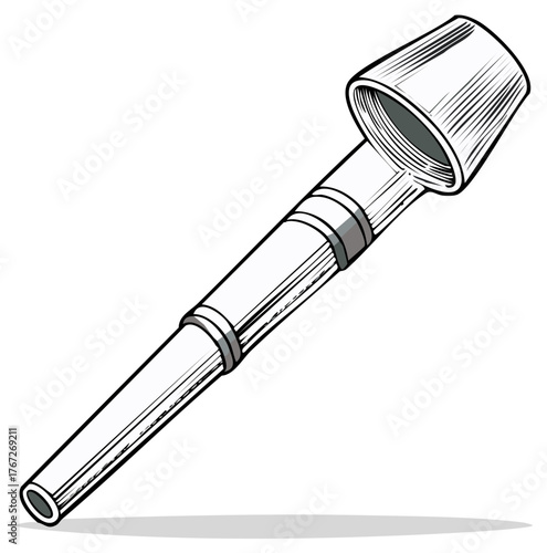 Vintage Style Party Favor Horn Line Art Illustration Holiday Noise Maker