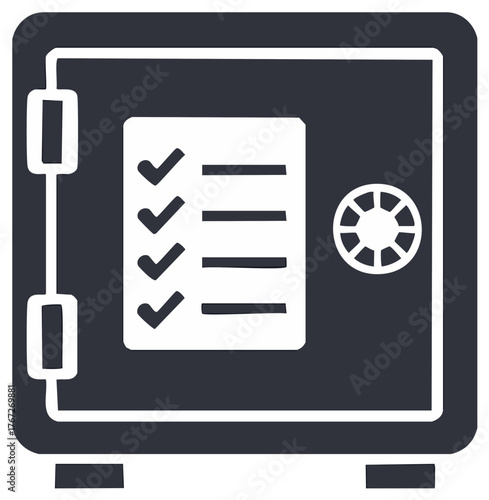 Vault with Checklist Graphic Security Approval