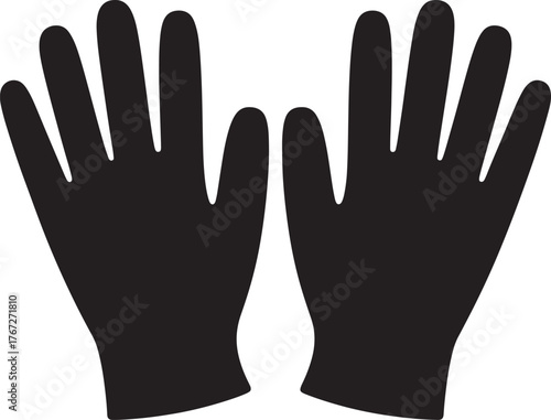 Pair of Safety Work Gloves Hands Protective Workware Minimalistic Vector Icon