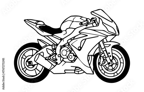 Sports Bike Outline Cutout PNG – Motorcycle, Racing Bike and Vehicle Silhouette