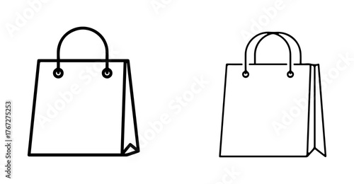 Shopping Bag Outline PNG – Retail, Shopping and Commerce Icon Illustration