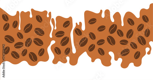 Illustration of melted milk and coffee pattern background