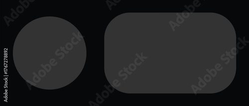 Minimalist Geometric Shapes A Simple Circle and Rounded Rectangle on a Dark Background - Design Elements