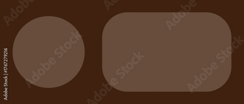 Geometric Forms Abstract composition featuring a circle and a rounded rectangle in shades of brown