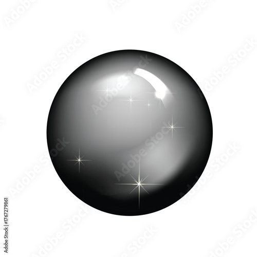 Realistic glossy glass ball.Abstract 3D light bubble