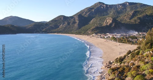 Wallpaper Mural fast filming of waves reaching to beach belcekiz beach oludeniz fethiye turkey mediterranean sea Torontodigital.ca
