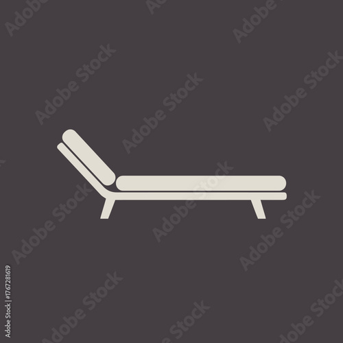 Minimalist Chaise Lounge Illustration on Dark Background.