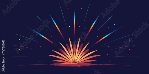 Abstract Burst of Colorful Lines and Dots Keywords: abstract, burst, explosion, lines, dots