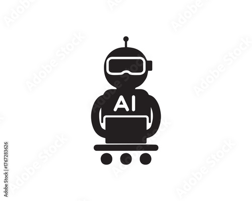 Ai delivery assistant icon vector design illustration.