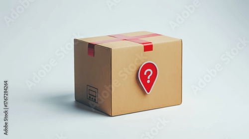 E-commerce Package Delivery, Mystery Box, Home Office, Photo, Product Environment, Close-Up View, Curiosity Concept