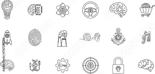 Collection of intricate steampunk inspired mechanical clockwork and gear designs in black and white sketch style