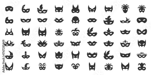Carnival mask icon vector illustration isolated on white background. Perfect for web and mobile app design