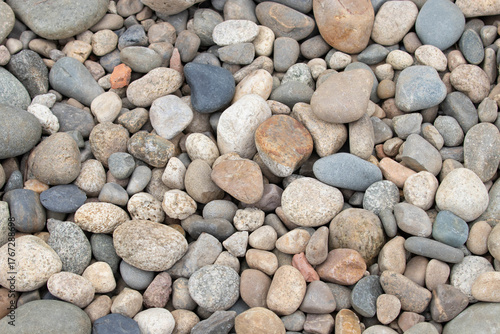 Foto close up River Pebbles on the ground