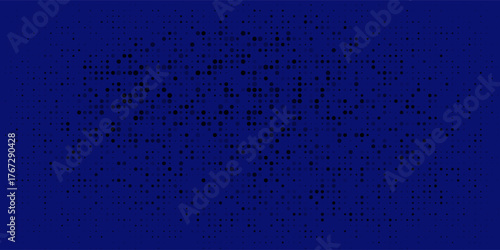 blue gradation halftone dots. dots on dark blue background. blurred circles on abstract background. abstract background for poster, banner, template.