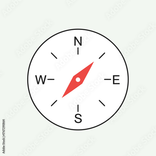 Free Download A simple illustration of a compass, showing the cardinal directions, North, South, East, and West. - GFXLoad