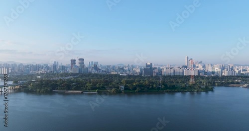 Wallpaper Mural A serene autumn morning at Seonyudo Park in Yeouido, Hangang River, Seoul Torontodigital.ca