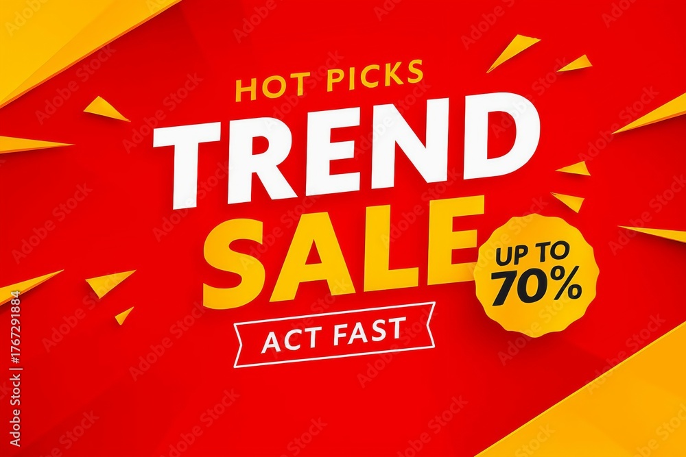 custom made wallpaper toronto digitalDynamic red and yellow background with hot picks trend sale text and up to 70 discount offer