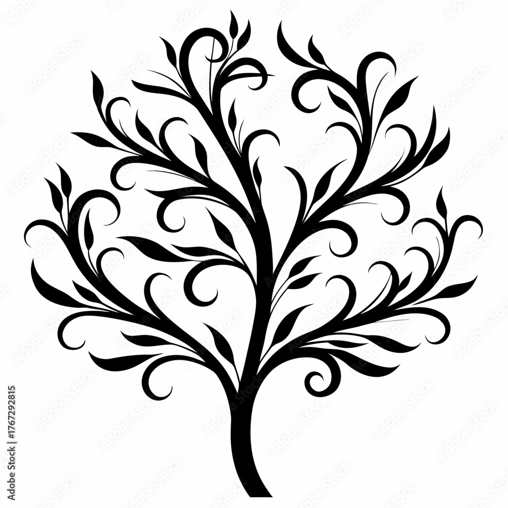 Obraz premium Parsley tree silhouette on white background