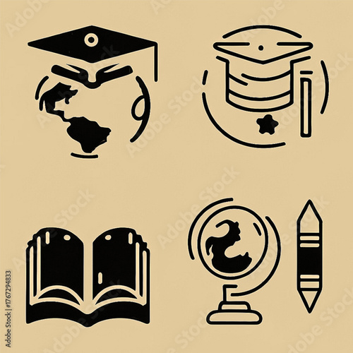 education icons set