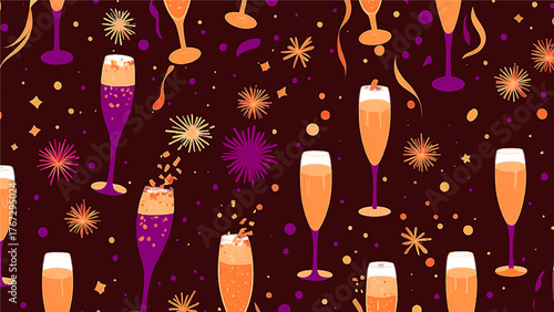 seamless pattern with fireworks