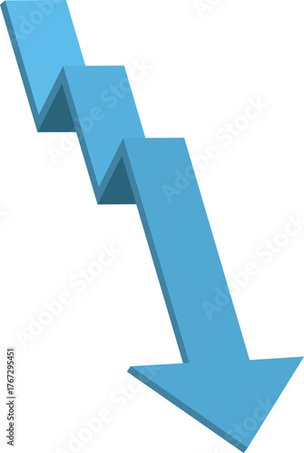 계단식으로 하락하는 모습을 표현한 화살표