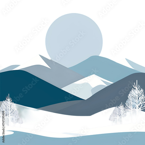 winter landscape with mountains