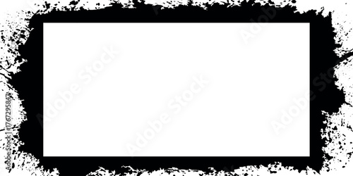 Scratched distress and grainy overlay Frame Grunge Urban Background Texture, White and Black Grunge Textured Frame on transparent background.	