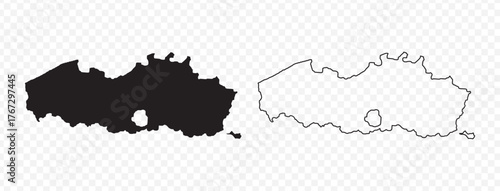 Scribble sketch style vector illustration of the Flemish Region (Flanders) map in Belgium